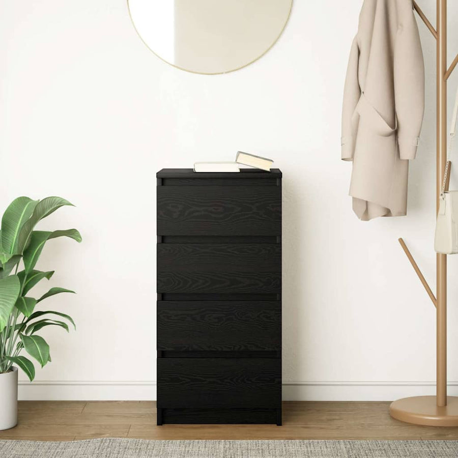 Dressoir 37,5x35x76 cm spaanplaat zwart eikenkleurig