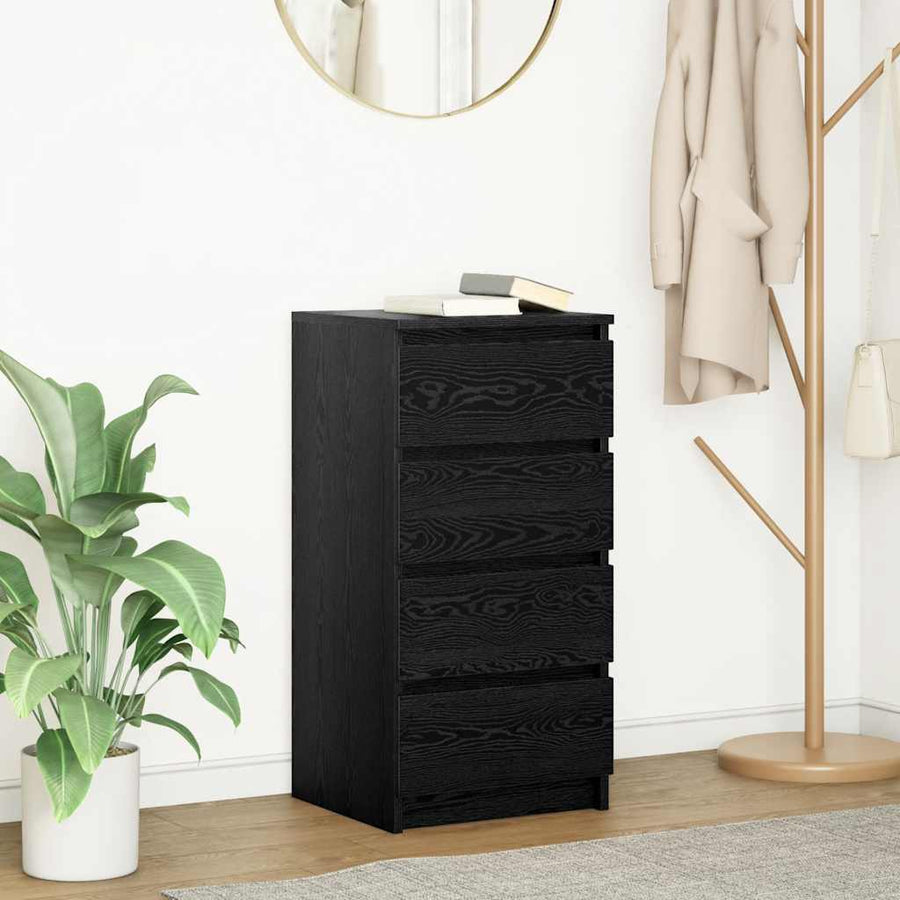 Dressoir 37,5x35x76 cm spaanplaat zwart eikenkleurig
