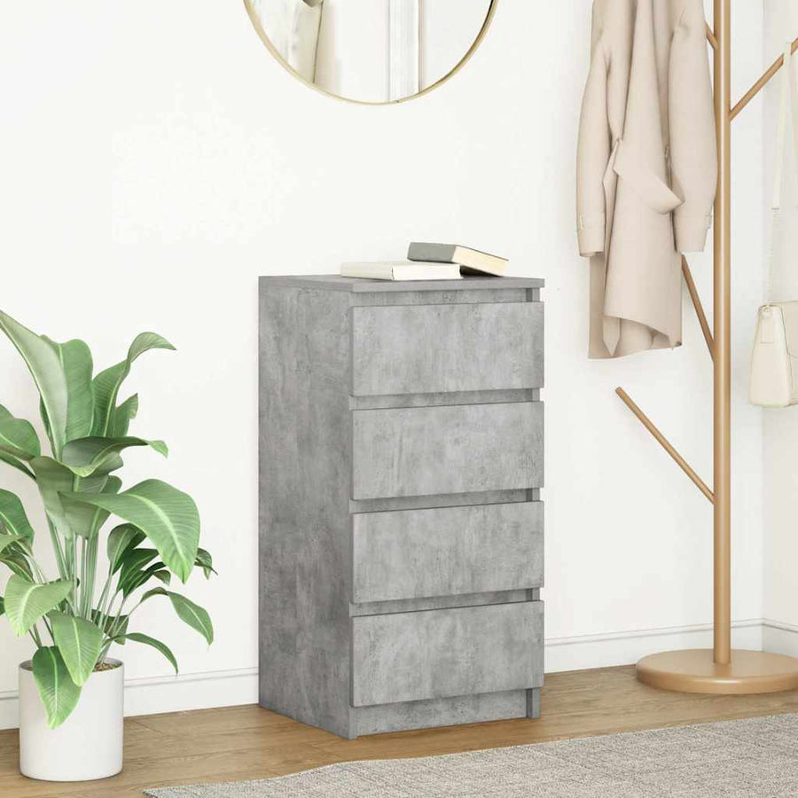Dressoir 37,5x35x76 cm bewerkt hout betongrijs