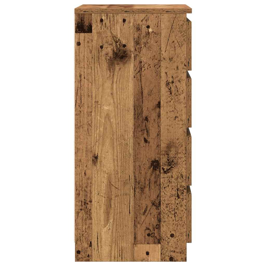 Dressoir 37,5x35x76 cm bewerkt hout oud houtkleurig