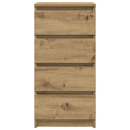 Dressoir 37,5x35x76 cm bewerkt hout artisanaal eikenkleurig