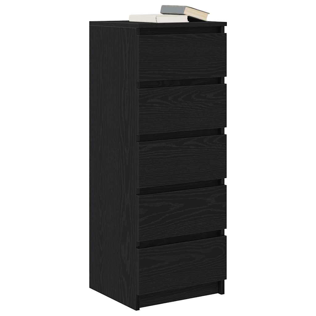 Dressoir met lades 37,5x35x99 cm spaanplaat zwart eikenkleurig