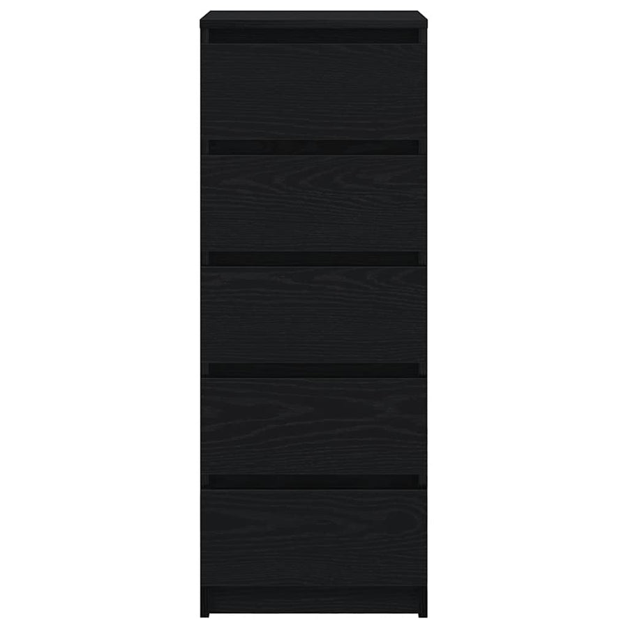 Dressoir met lades 37,5x35x99 cm spaanplaat zwart eikenkleurig