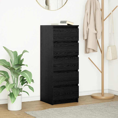 Dressoir met lades 37,5x35x99 cm spaanplaat zwart eikenkleurig