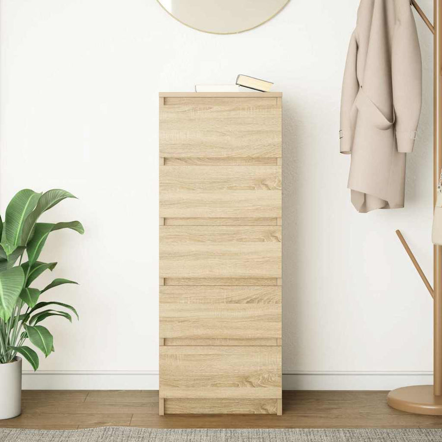 Dressoir met lades 37,5x35x99 cm spaanplaat sonoma eikenkleurig