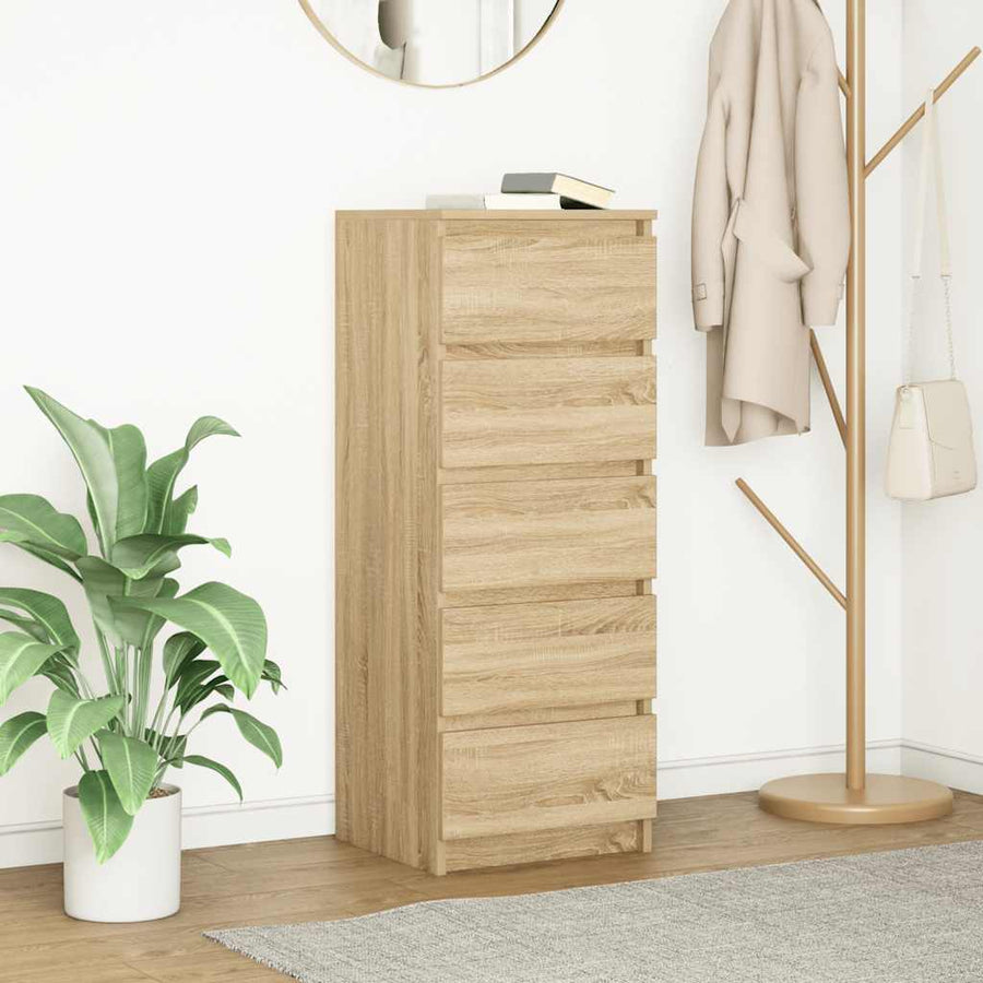 Dressoir met lades 37,5x35x99 cm spaanplaat sonoma eikenkleurig