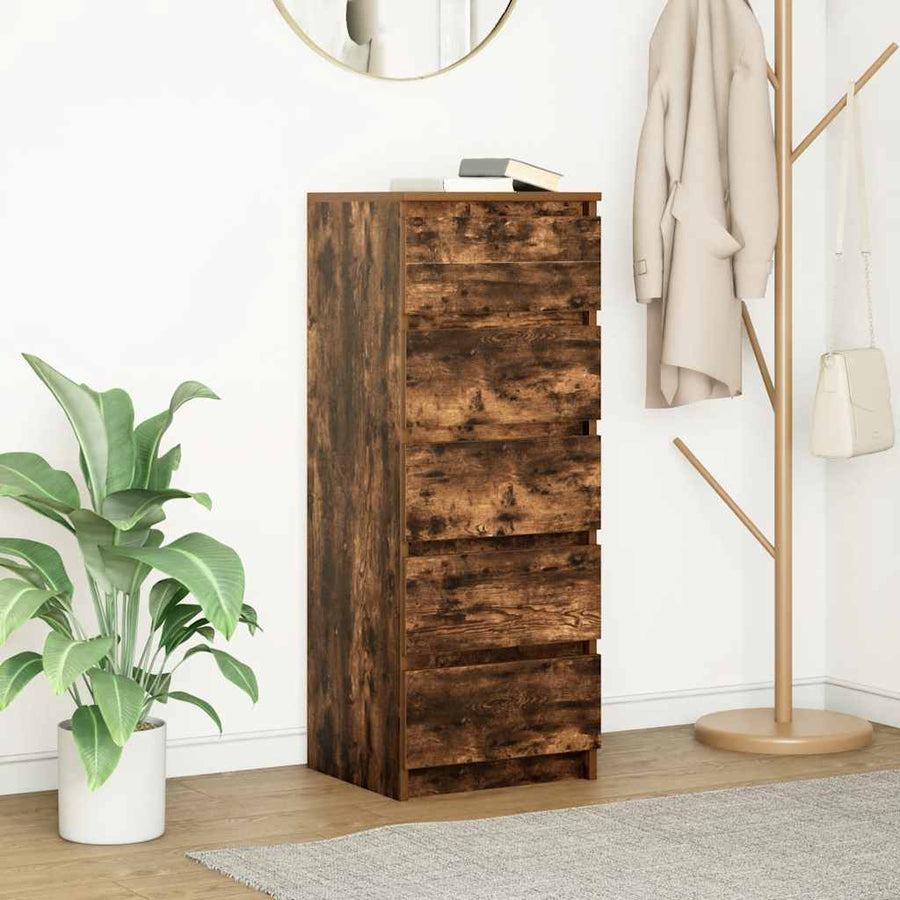 Dressoir met lades 37,5x35x99 cm spaanplaat gerookt eikenhout