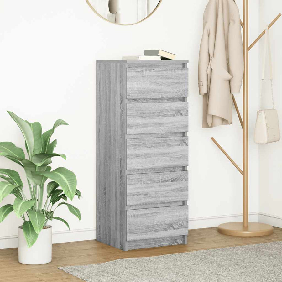 Dressoir met lades 37,5x35x99 cm spaanplaat grijs Sonoma