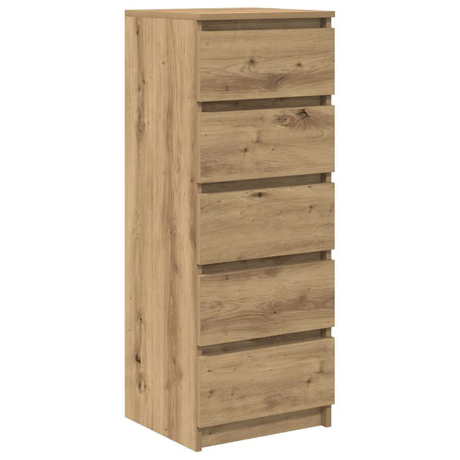 Dressoir met lades 37,5x35x99cm spaanplaat artisanaal eikenhout