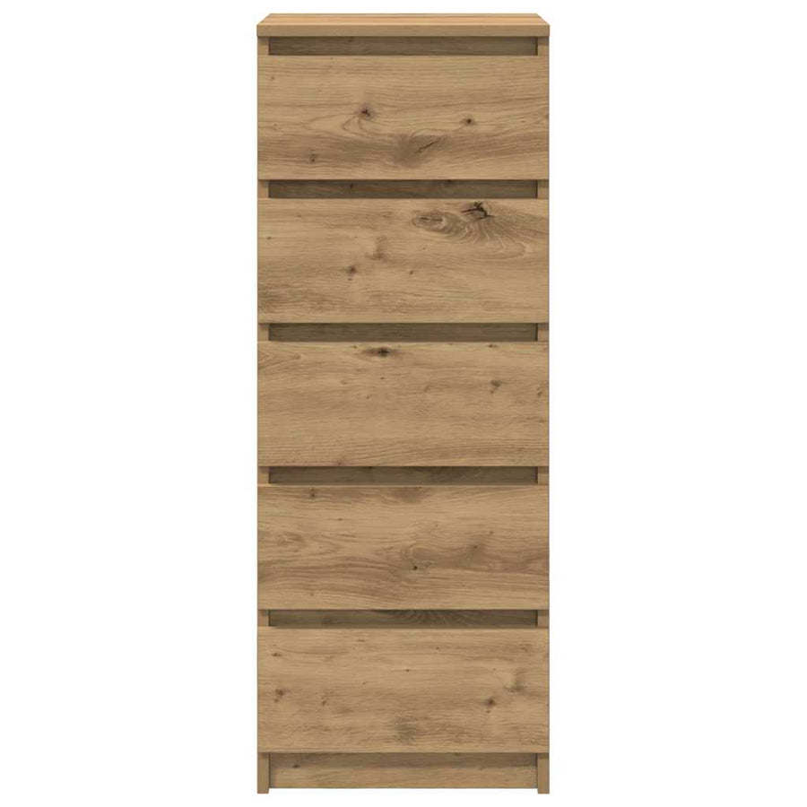 Dressoir met lades 37,5x35x99cm spaanplaat artisanaal eikenhout