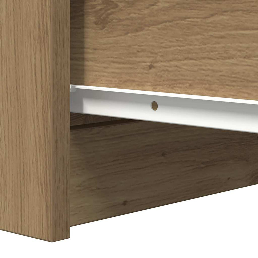 Dressoir met lades 37,5x35x99cm spaanplaat artisanaal eikenhout