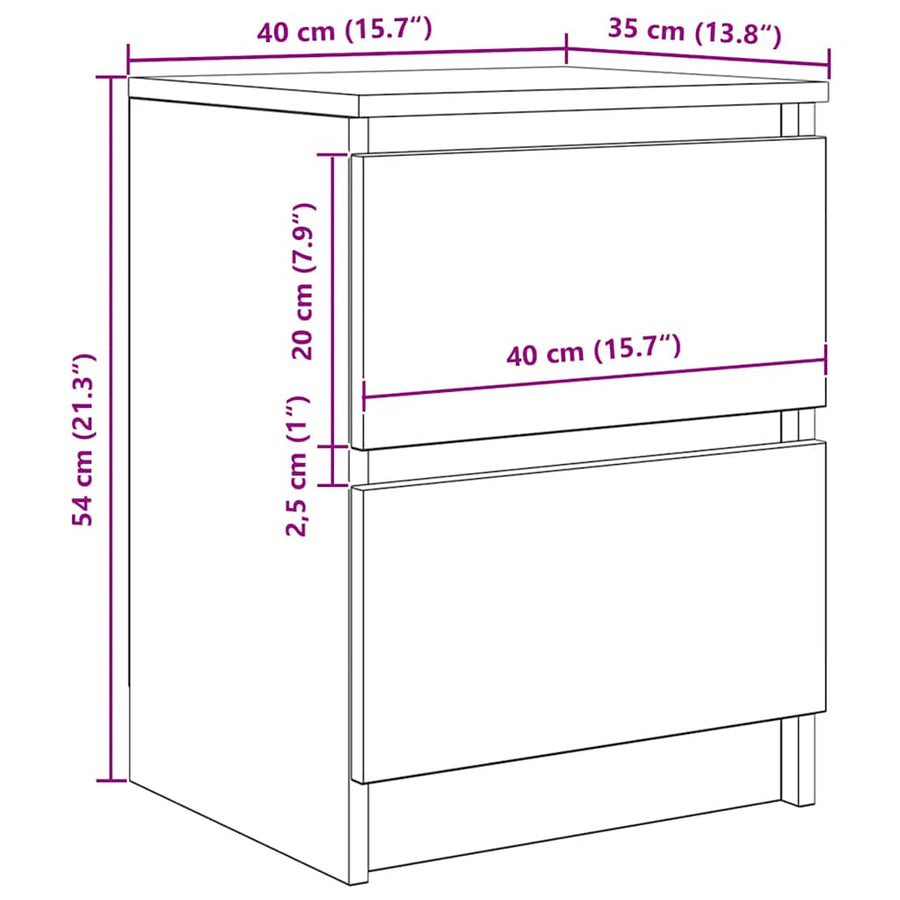 Tv-meubel 40x35x54 cm spaanplaat wit