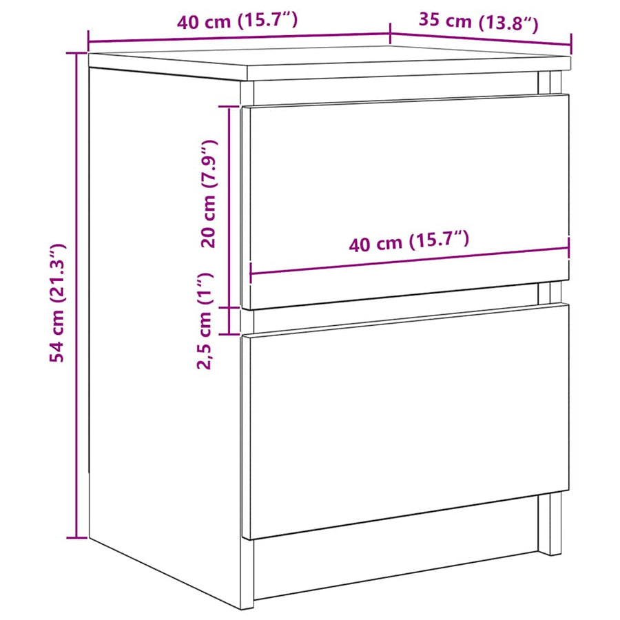 Tv-meubel 40x35x54 cm spaanplaat grijs sonoma