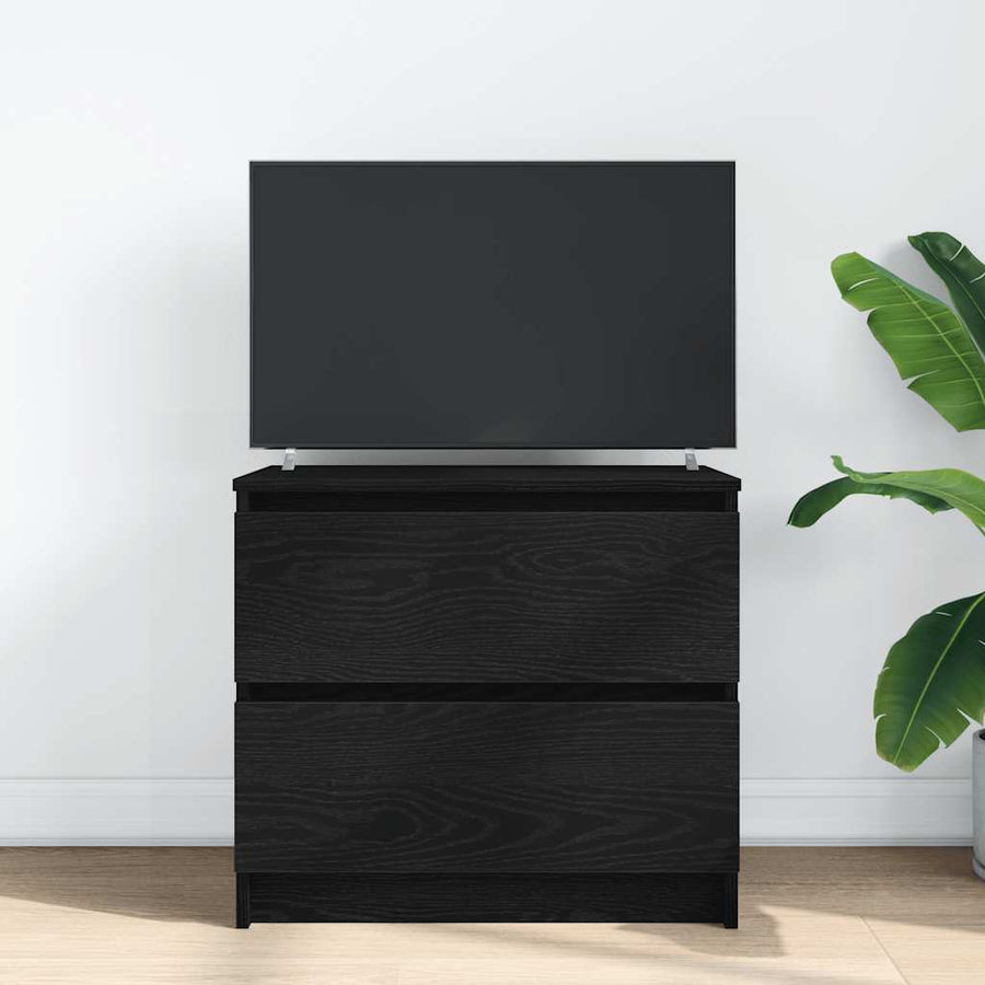 Tv-meubel 60x35x54 cm bewerkt hout zwart