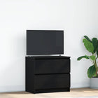 Tv-meubel 60x35x54 cm bewerkt hout zwart muurbevestiging