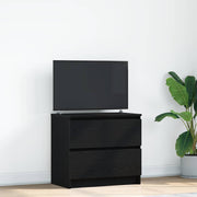 Tv-meubel 60x35x54 cm bewerkt hout zwart muurbevestiging