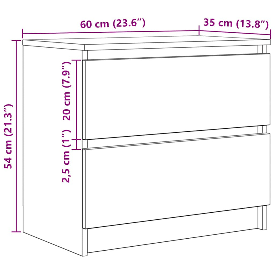 Tv-meubel 60x35x54 cm bewerkt hout oud houtkleurig