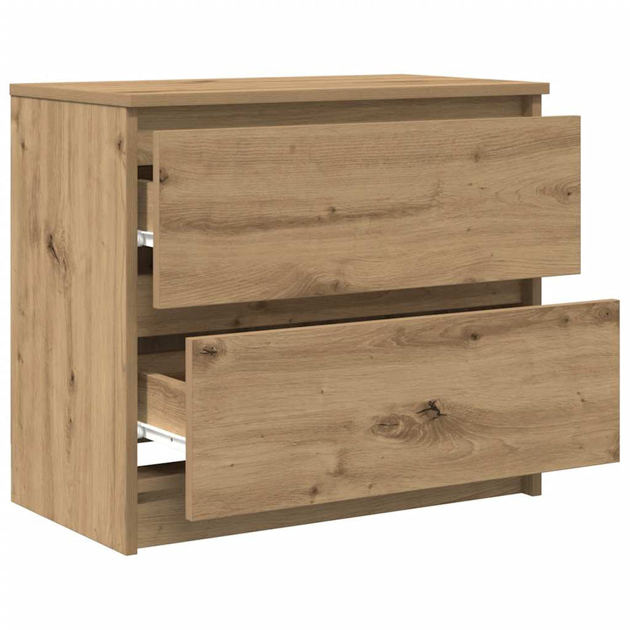 Tv-Meubel 60X35X54 Cm Bewerkt Hout Artisanaal Eikenkleur 60 cm