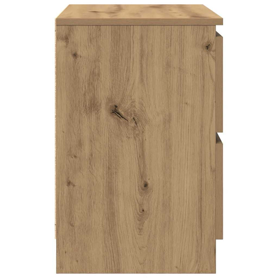 Tv-Meubel 60X35X54 Cm Bewerkt Hout Artisanaal Eikenkleur 60 cm