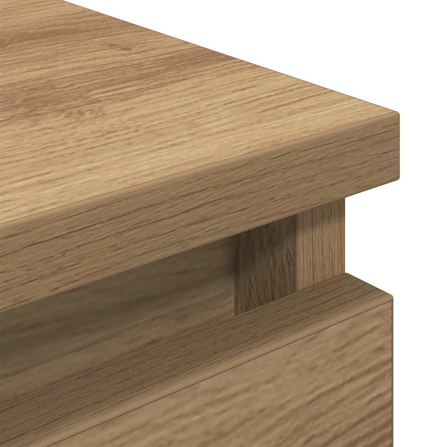 Tv-Meubel 60X35X54 Cm Bewerkt Hout Artisanaal Eikenkleur 60 cm