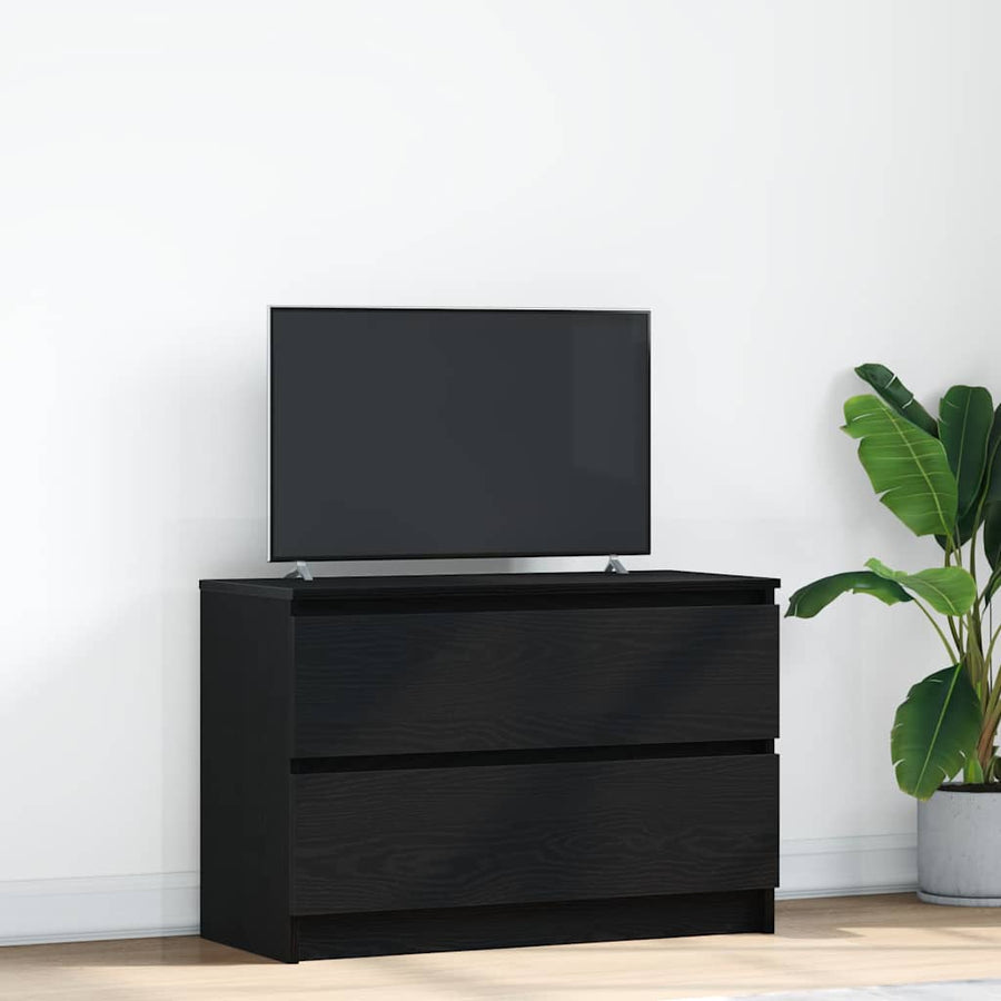 Tv-meubel 80x35x54 cm spaanplaat zwart
