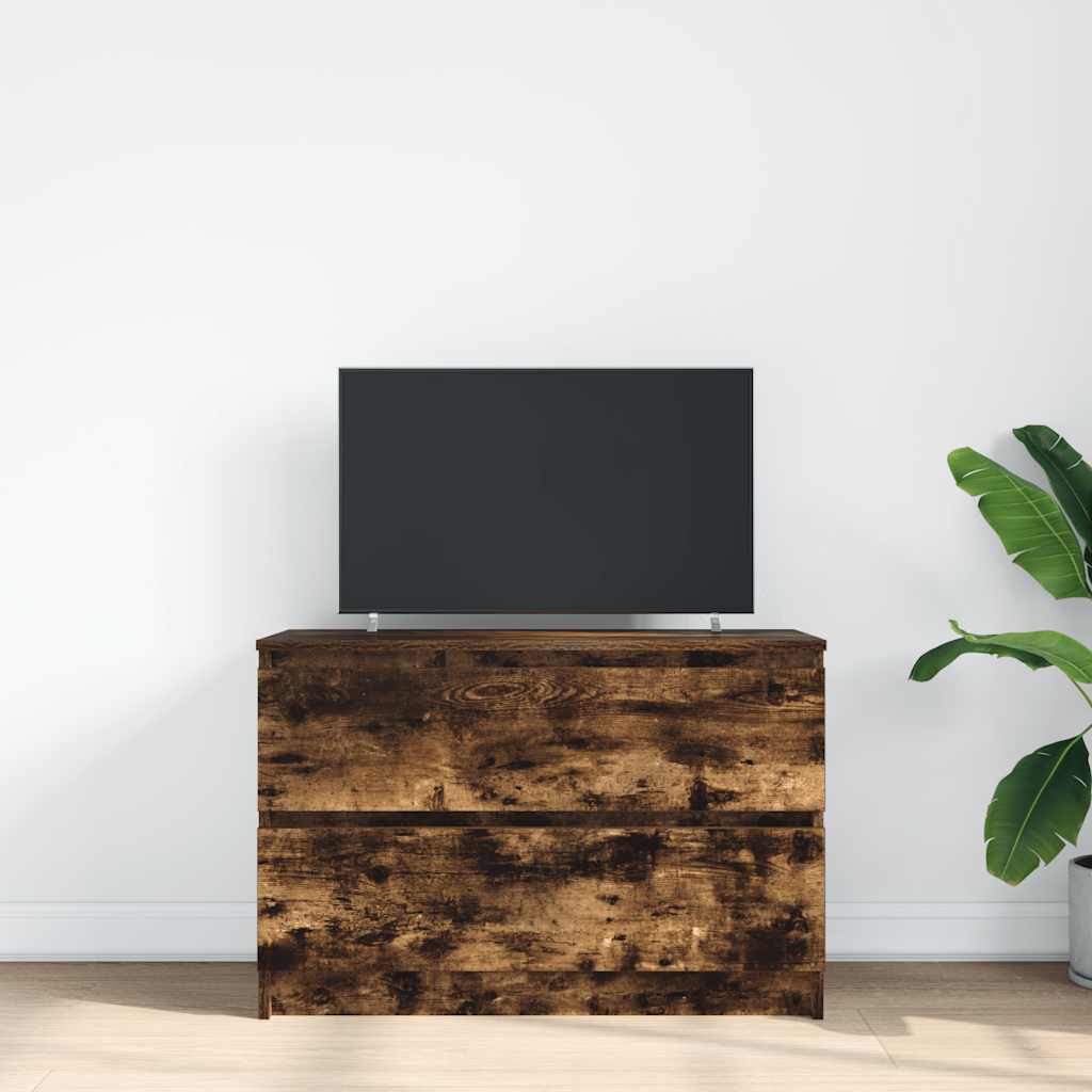 Tv-meubel 80x35x54 cm spaanplaat gerookt eikenkleurig