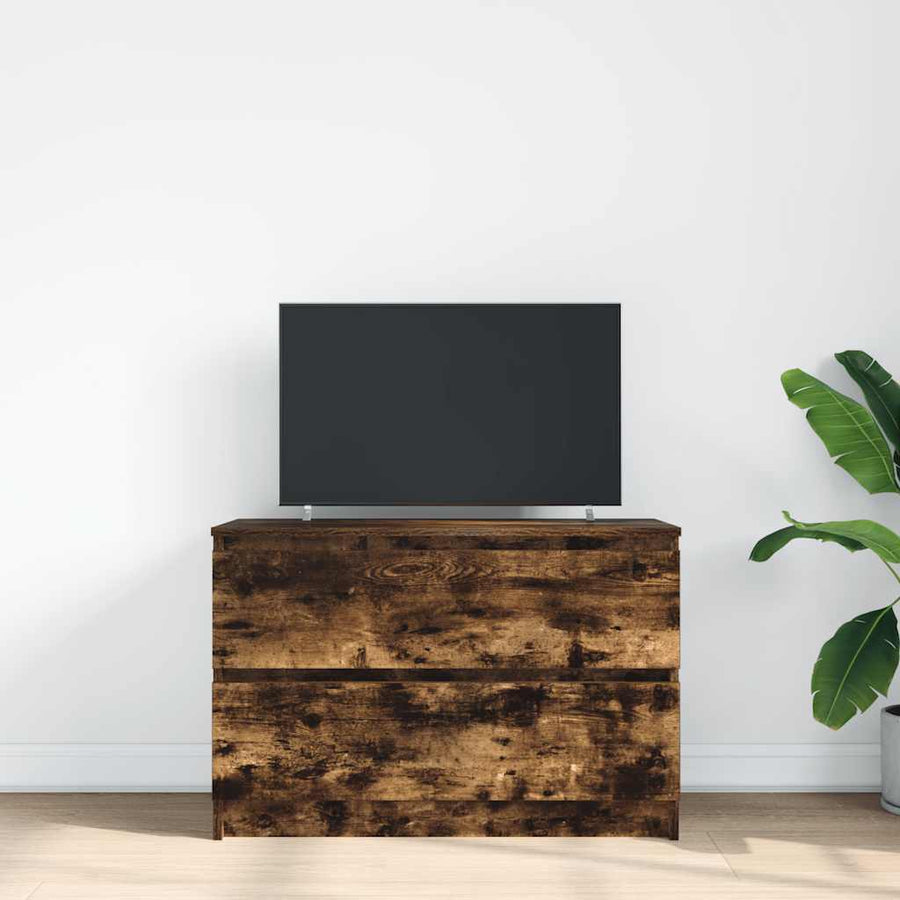 Tv-meubel 80x35x54 cm spaanplaat gerookt eikenkleurig