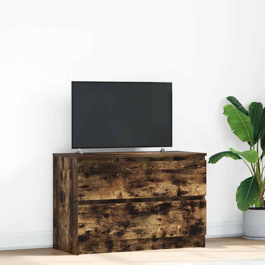 Tv-meubel 80x35x54 cm spaanplaat gerookt eikenkleurig