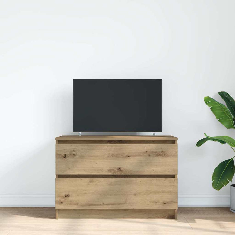 Tv-meubel ambachtelijk 80x35x54cm spaanplaat grijs eikenkleurig
