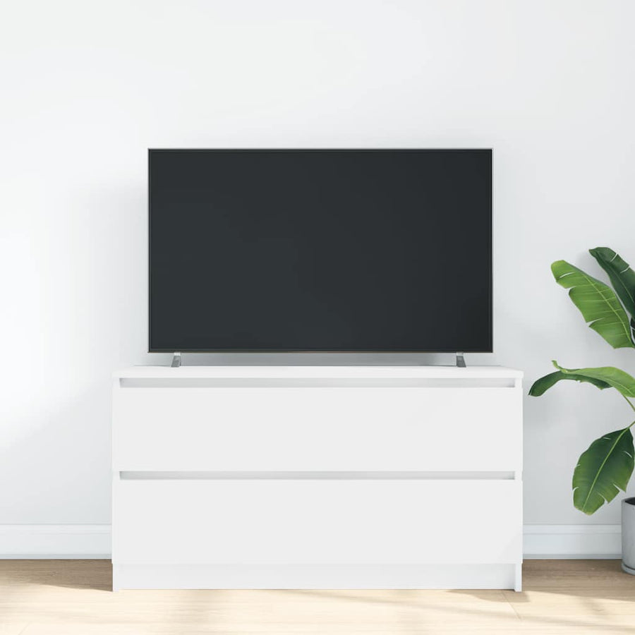 Tv-meubel 100x35x54 cm bewerkt hout wit