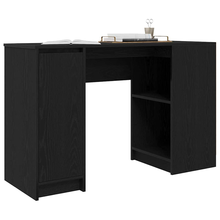 Bureau 120x42x76 cm spaanplaat zwart eikenkleurig