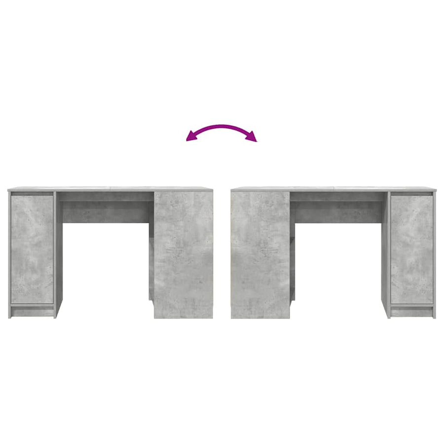 Bureau 120x42x76 cm spaanplaat betongrijs