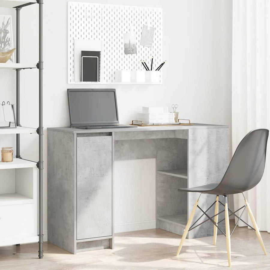 Bureau 120x42x76 cm spaanplaat betongrijs