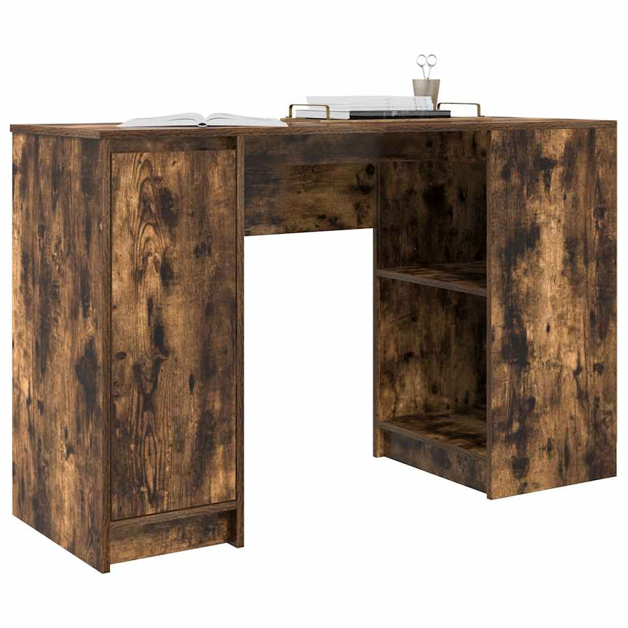 Bureau 120x42x76 cm spaanplaat gerookt eikenkleurig