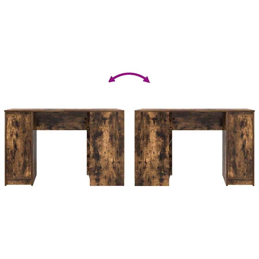 Bureau 120x42x76 cm spaanplaat gerookt eikenkleurig