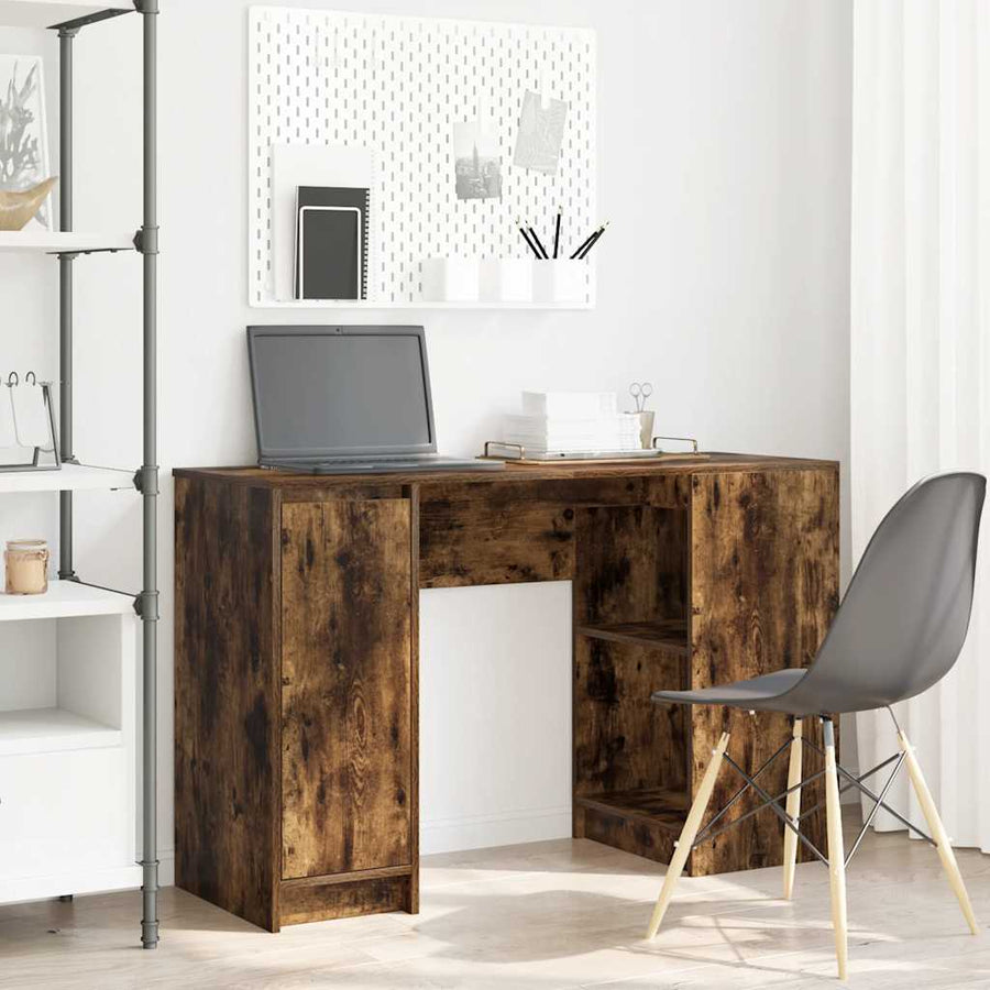 Bureau 120x42x76 cm spaanplaat gerookt eikenkleurig