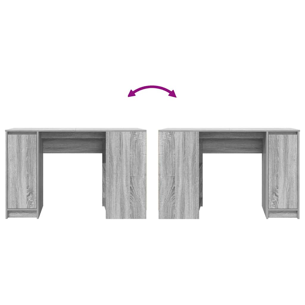 Bureau 120x42x76 cm spaanplaat grijs sonoma