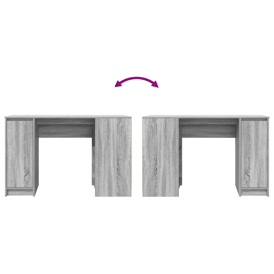 Bureau 120x42x76 cm spaanplaat grijs sonoma