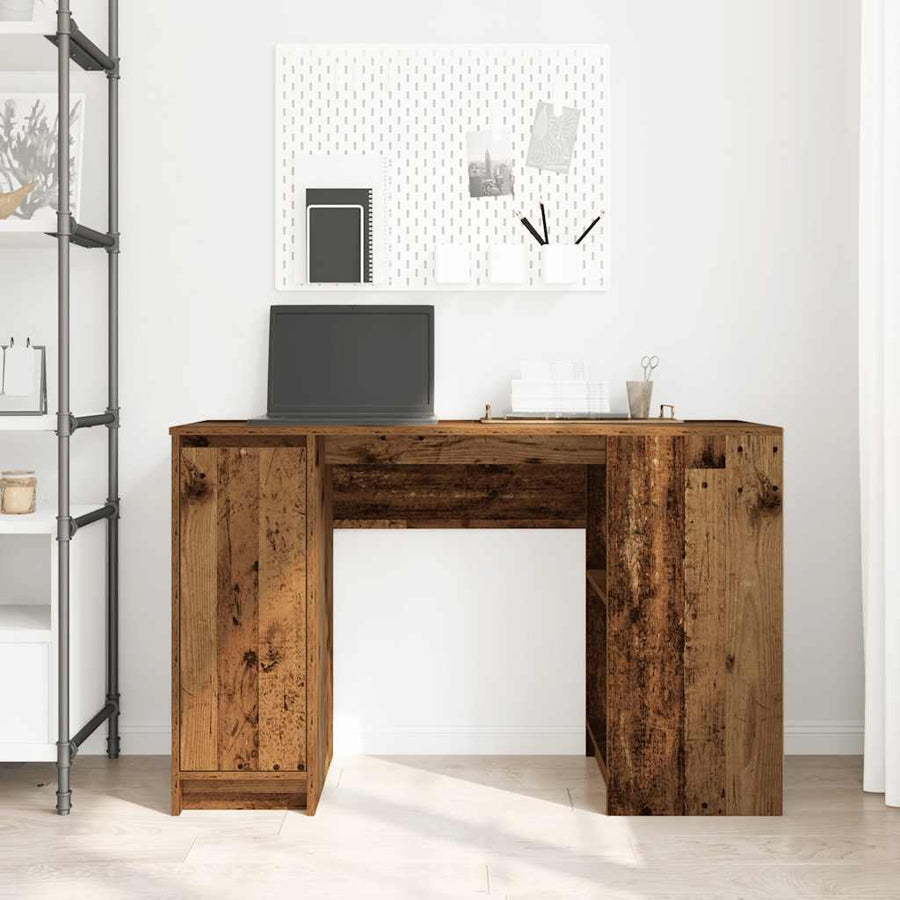 Bureau 120x42x76 cm spaanplaat oud hout