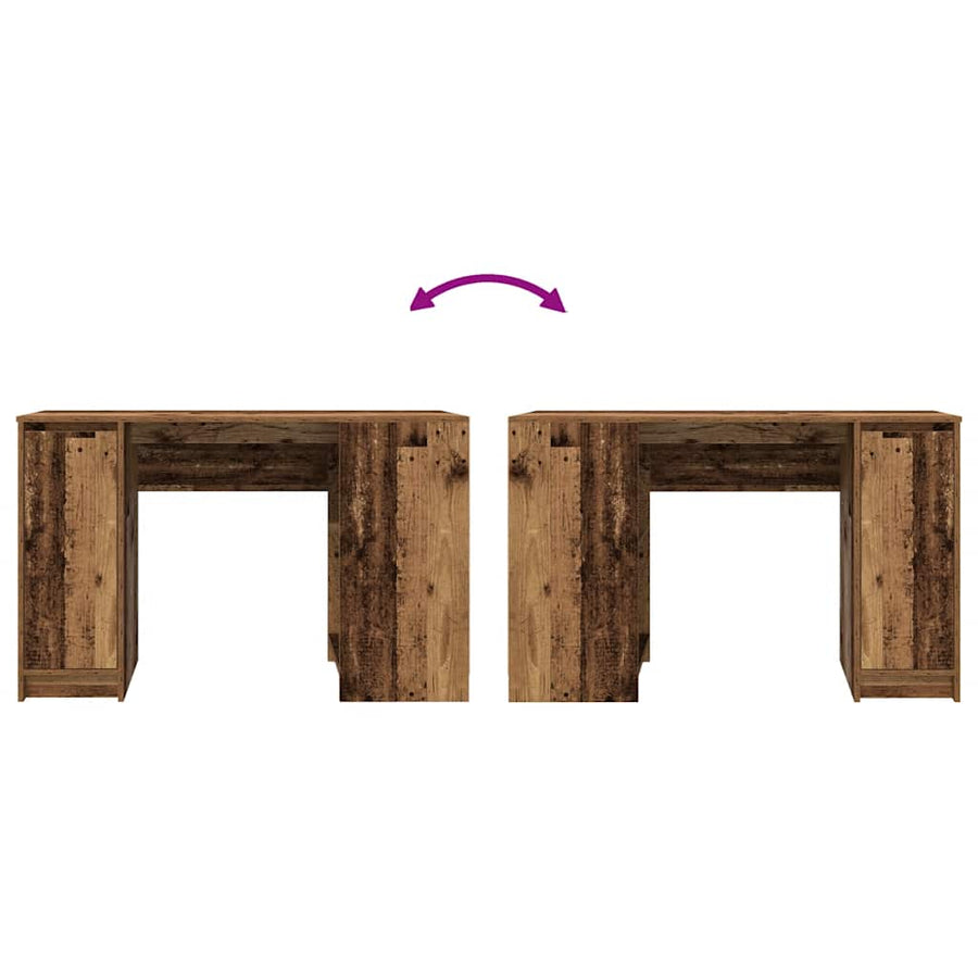 Bureau 120x42x76 cm spaanplaat oud hout