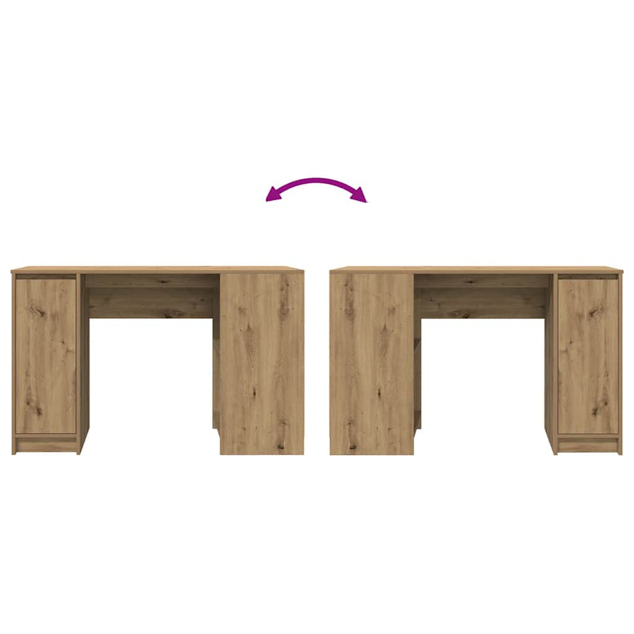 Bureau 120x42x76 cm spaanplaat ambachtelijk eikenkleurig