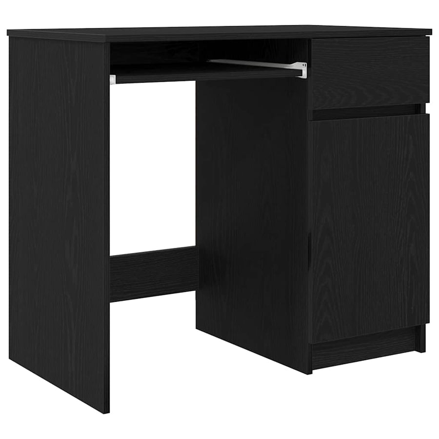 Bureau 86x49x76 cm spaanplaat zwart eikenkleurig