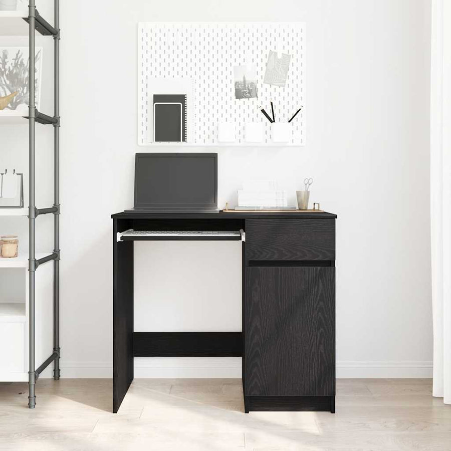 Bureau 86x49x76 cm spaanplaat zwart eikenkleurig