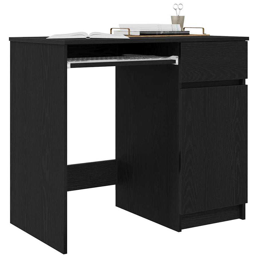 Bureau 86x49x76 cm spaanplaat zwart eikenkleurig