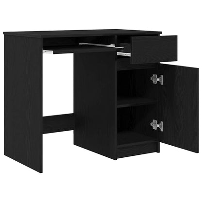 Bureau 86x49x76 cm spaanplaat zwart eikenkleurig