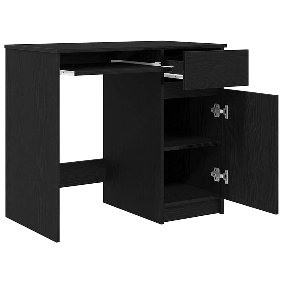 Bureau 86x49x76 cm spaanplaat zwart eikenkleurig