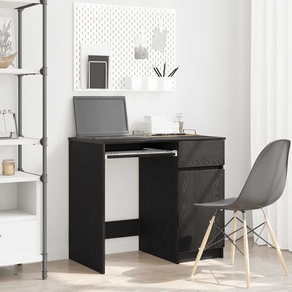Bureau 86x49x76 cm spaanplaat zwart eikenkleurig