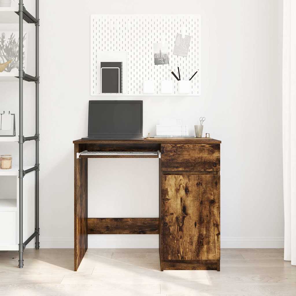 Bureau 86x49x76 cm spaanplaat gerookt eikenkleurig