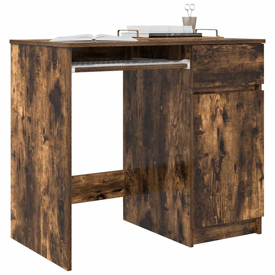 Bureau 86x49x76 cm spaanplaat gerookt eikenkleurig