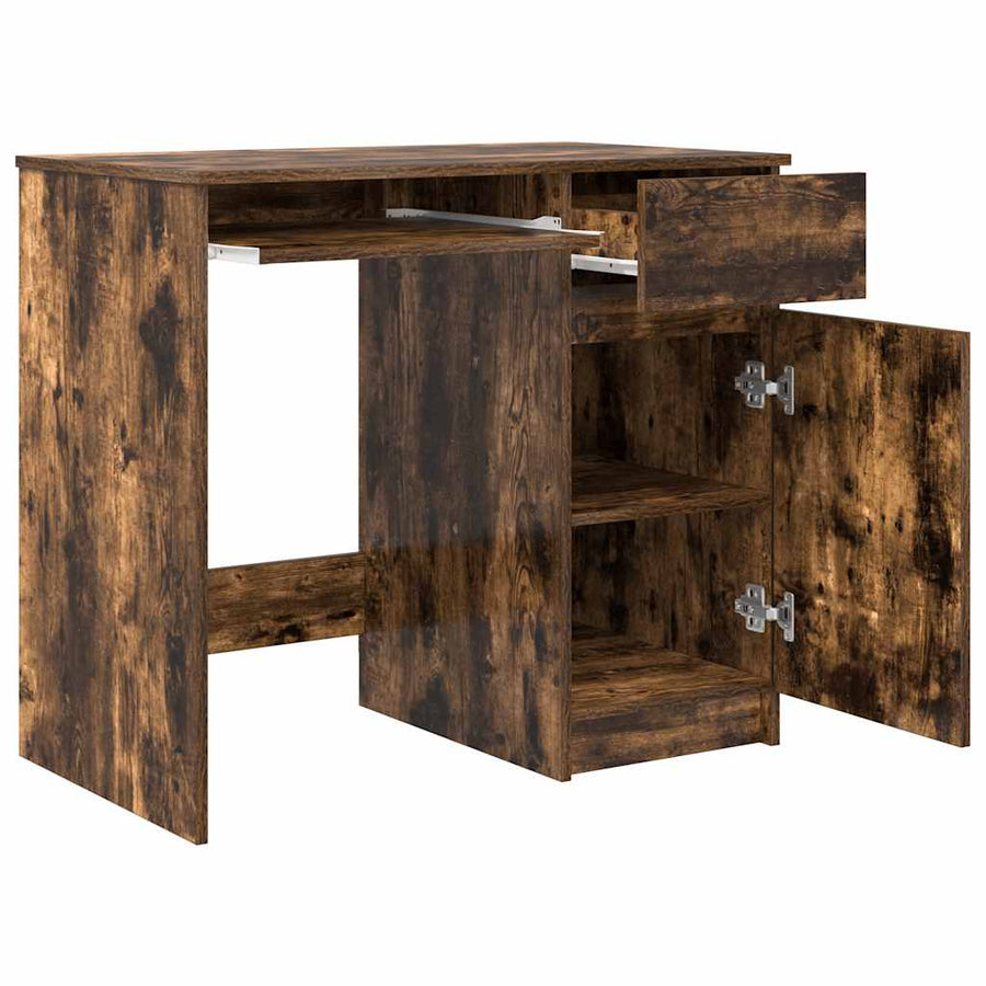 Bureau 86x49x76 cm spaanplaat gerookt eikenkleurig